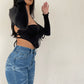 Straight Washed Denim Jeans